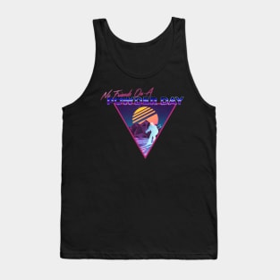 Retro Vaporwave Ski Mountain | No Friends On A Powder Day | Shirts, Stickers, and More! Tank Top